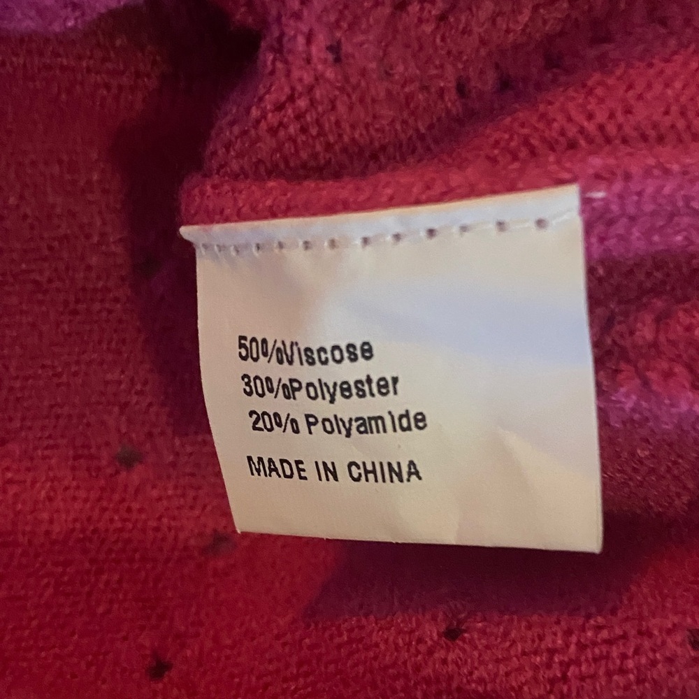 Vibrant Pink Puff Sleeve Crew Neck Sweater - Picture 6 of 7